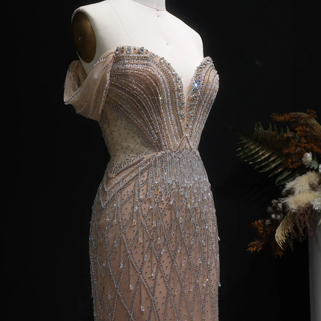 Dusty Rose Pink Evening Dress for Parties Weddings SS003