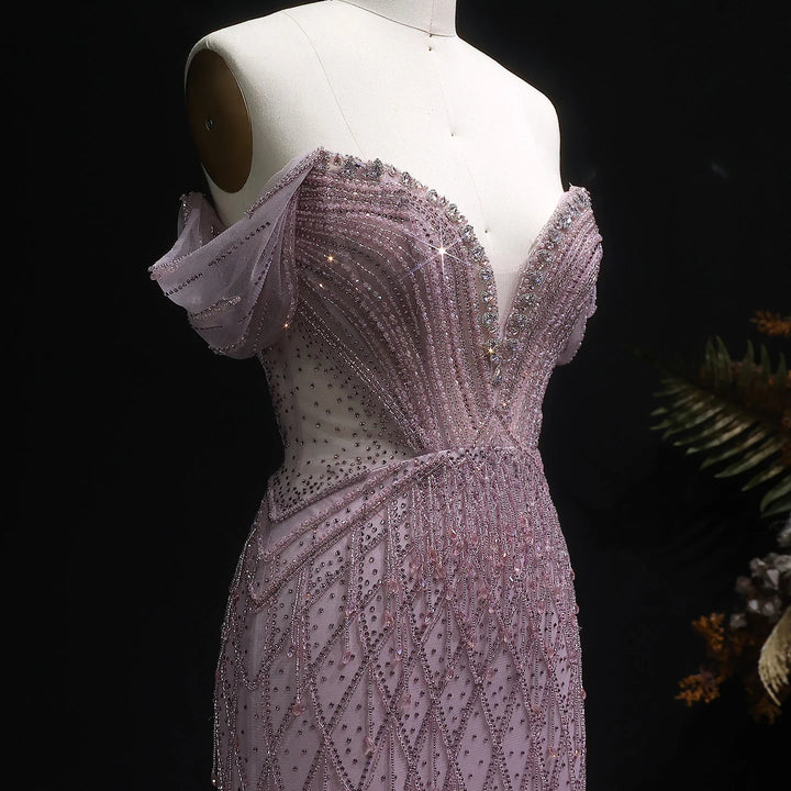 Dusty Rose Pink Evening Dress for Parties Weddings SS003
