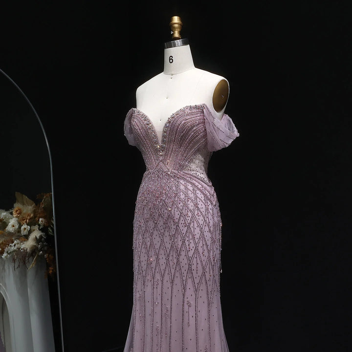 Dusty Rose Pink Evening Dress for Parties Weddings SS003