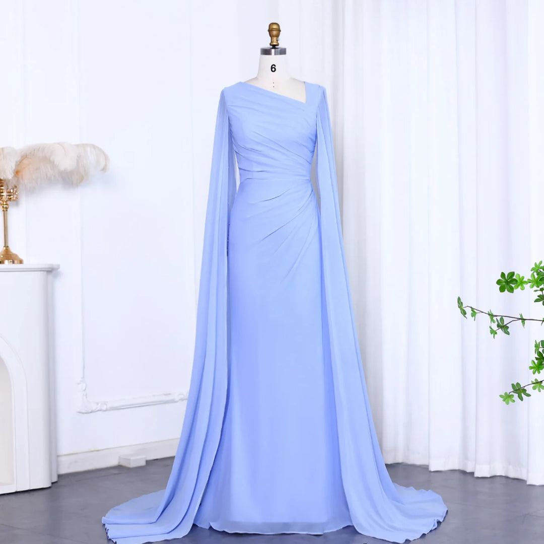 Elegant Asymmetrical Sage Green Chiffon Arabic Evening Dress SF051 Elegant Asymmetrical Sage Green Chiffon Arabic Evening Dress SF051