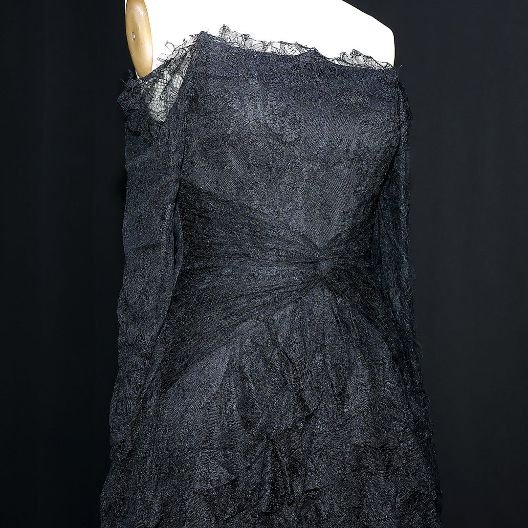 Elegant Blue Off Shoulder Lace Evening Dress SF519