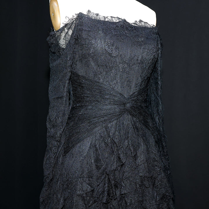 Elegant Blue Off Shoulder Lace Evening Dress SF519