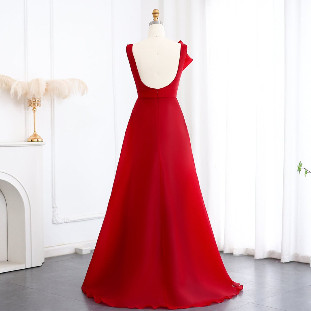 Elegant Burgundy A-Line Evening Dress SF083 DreamyVow Elegant Burgundy A-Line Evening Dress SF083 DreamyVow