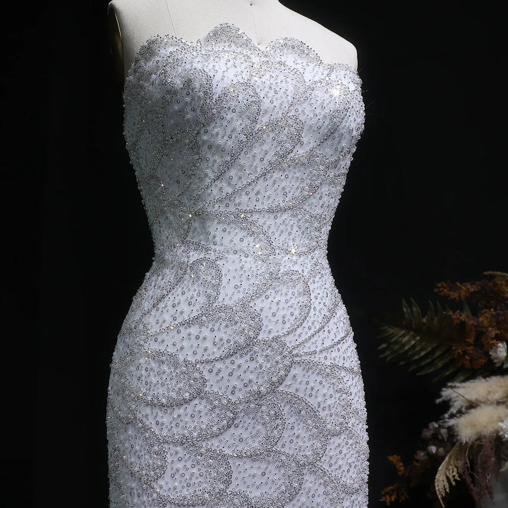 Elegant Emerald Green Strapless Evening Dress SS601-DreamyVow