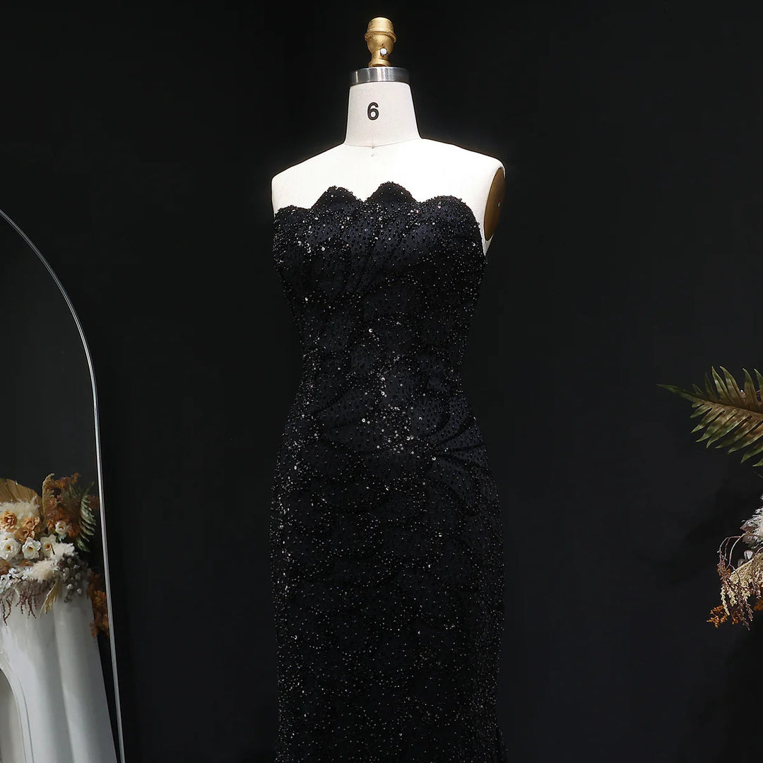 Elegant Emerald Green Strapless Evening Dress SS601-DreamyVow