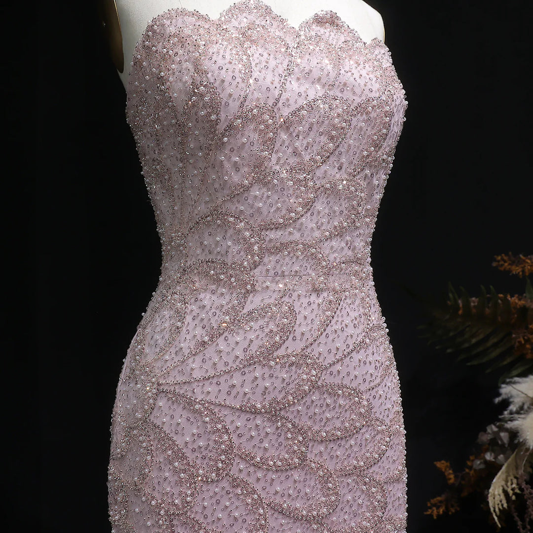 Elegant Emerald Green Strapless Evening Dress SS601-DreamyVow