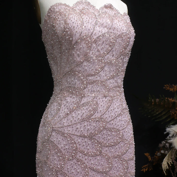 Elegant Emerald Green Strapless Evening Dress SS601-DreamyVow