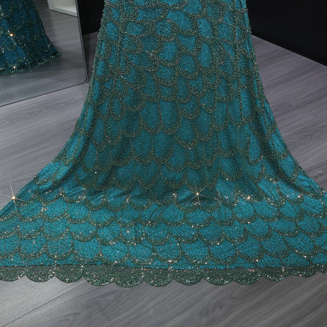 Elegant Emerald Green Strapless Evening Dress SS601