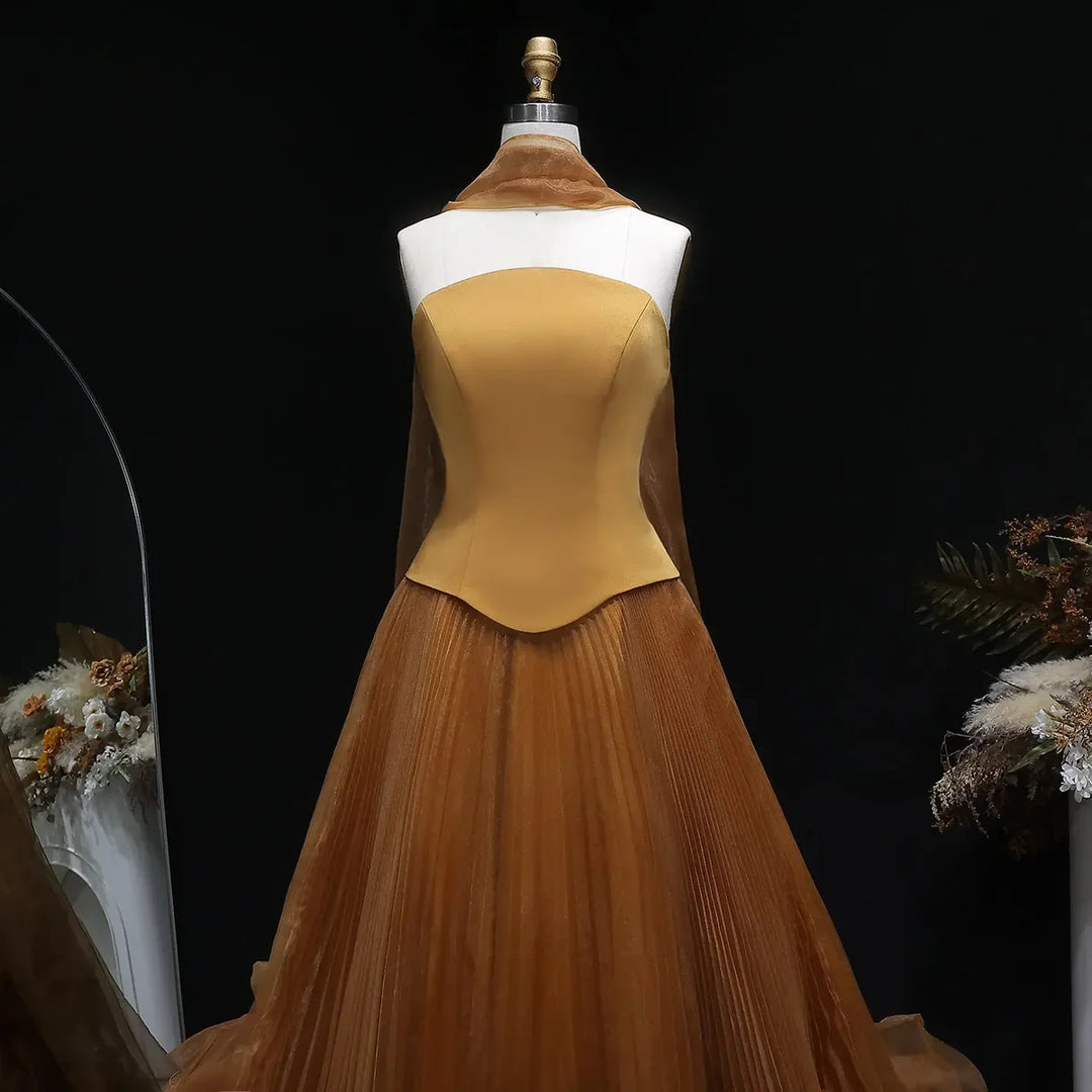 Elegant Green Strapless 3D Flowers Evening Dress SF300-DreamyVow