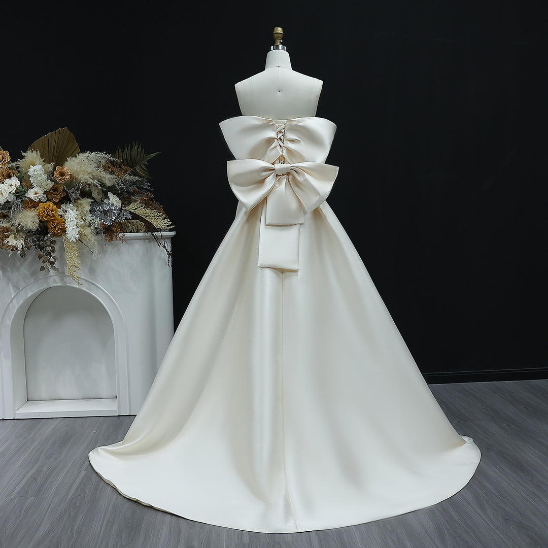 Elegant Off Shoulder Lilac Evening Dress With Overskirt SS400 Beige / 10