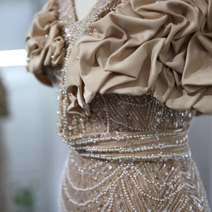 Elegant Off Shoulder Mermaid Sage Green Evening Dresses SS288