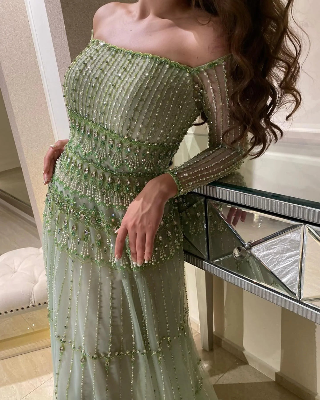 Luxury Rose Pink One Shoulder Mermaid Evening Dresses for Women Wedding Party High Slit Long Prom Formal Gowns Lilac / 20