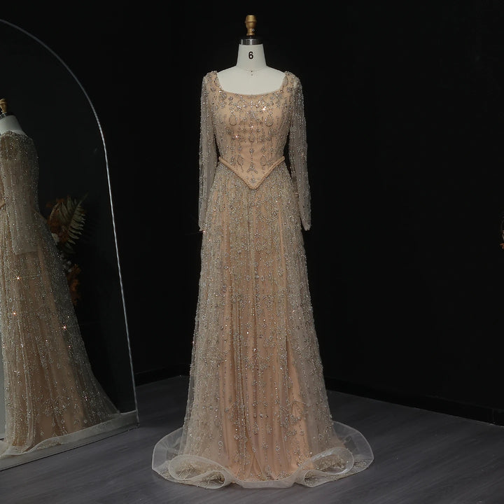 Elegant Sage Green Luxury Evening Dress with Spaghetti Straps SS693
