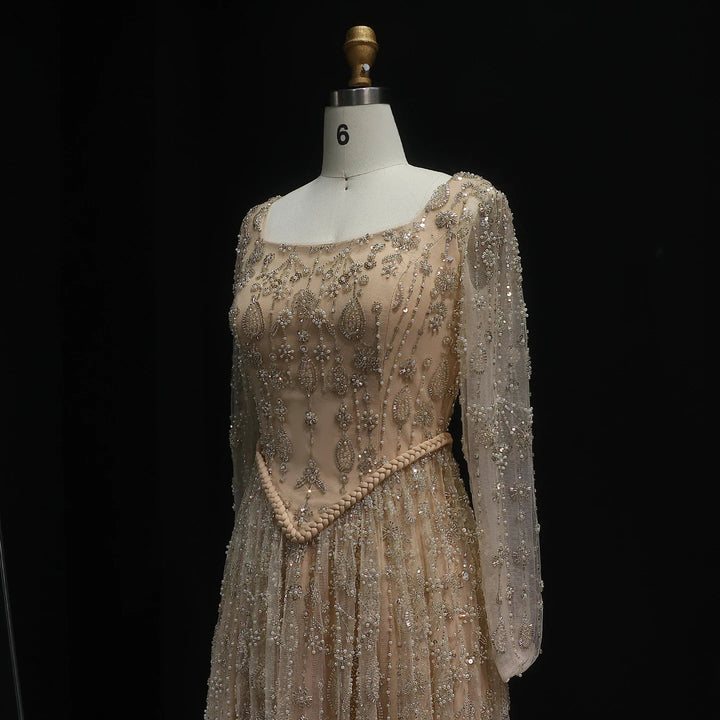 Elegant Sage Green Luxury Evening Dress with Spaghetti Straps SS693