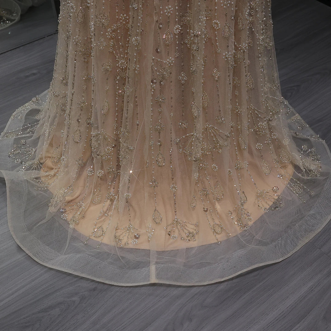 Elegant Sage Green Luxury Evening Dress with Spaghetti Straps SS693