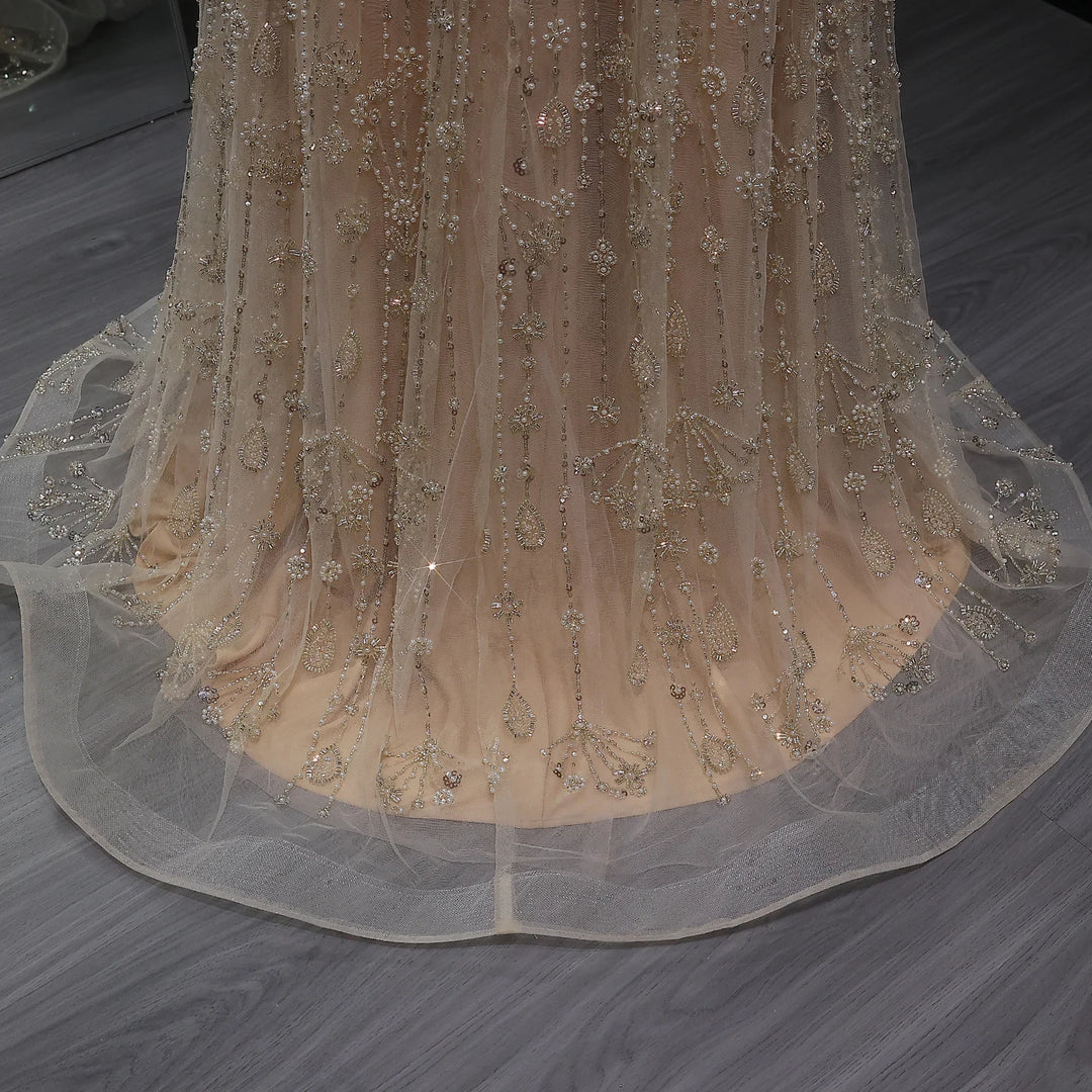 Elegant Sage Green Luxury Evening Dress with Spaghetti Straps SS693