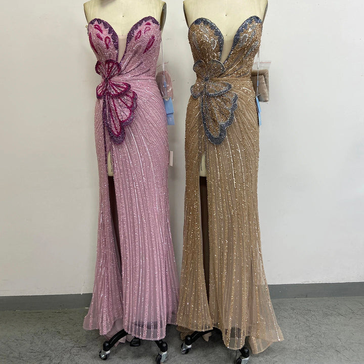 Elegant Sweetheart Pink Evening Dress Mermaid Gown SS267