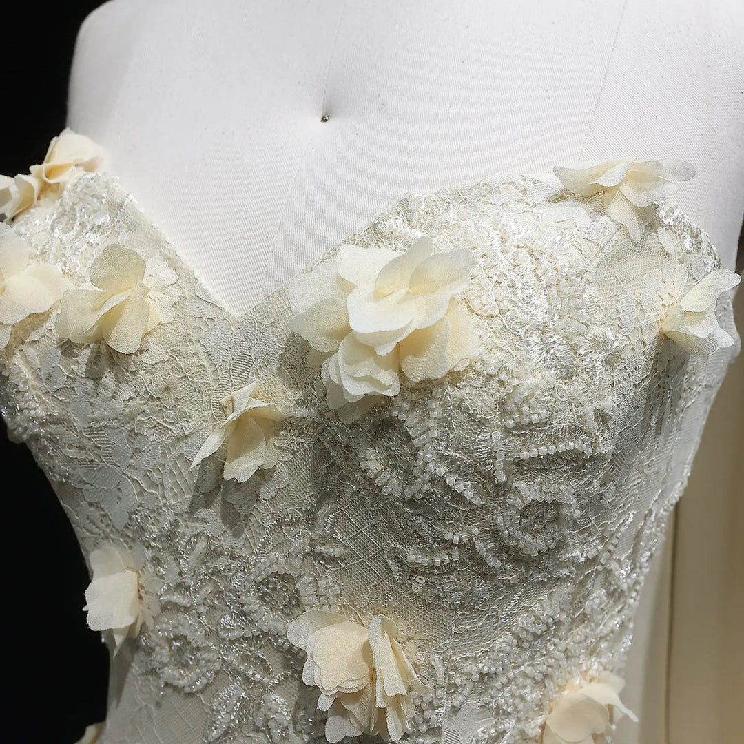 gold patterned strapless dress with white lining Prom Dress Style #27207