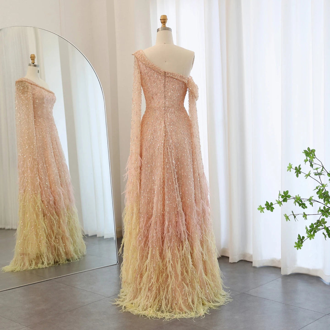 feather bridesmaid dresses Sexy Hot Pink Feathers Long Bridesmaid Dress QB3102 US2 / As Pic