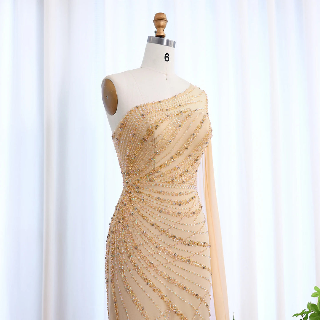 open lace back dress Dreamy Vow Luxus Feder Türkis Aqua Ein Schulter Meerjungfrau Abendkleid Mit Cape Schleppe Lange Ball Hochzeit Party Kleider SS498