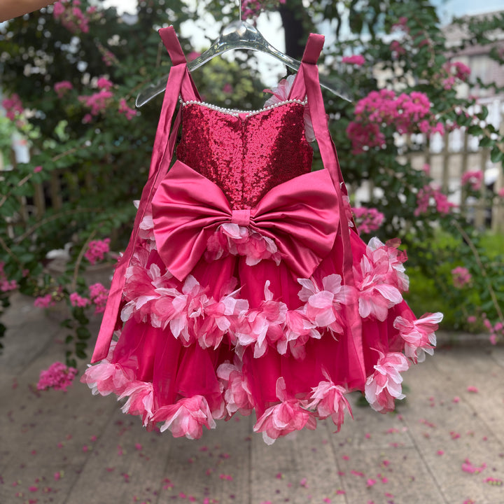 Luxury Knee Length Flower Girl Dress For Birthday Party Gown J428