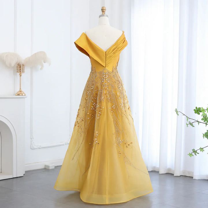Glamorous Burgundy Off Shoulder Beaded Prom Dress SS582-DreamyVow