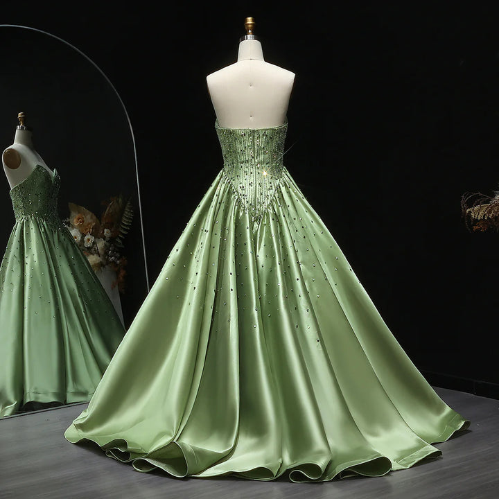 Glamorous Green Sequin Off Shoulder Prom Dress XD011-DreamyVow