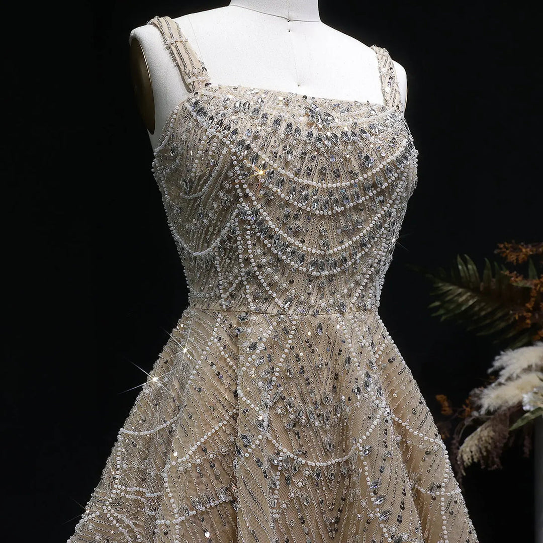 Glamorous Silver Beaded Short Party Prom Dress SS649-DreamyVow