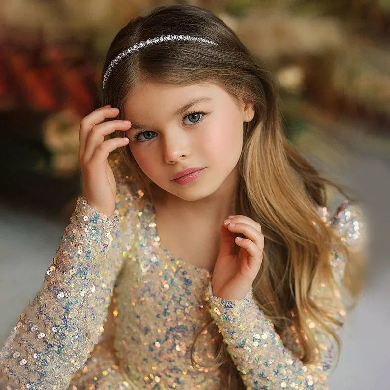 Kids Gold Flower Girl Dress for Wedding and Birthday Party D148