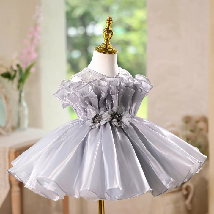 Flower Girl Dress with Appliqué and Tulle Skirt J568