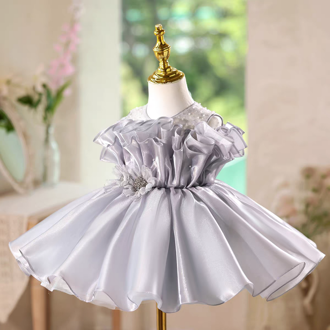 Flower Girl Dress with Appliqué and Tulle Skirt J568