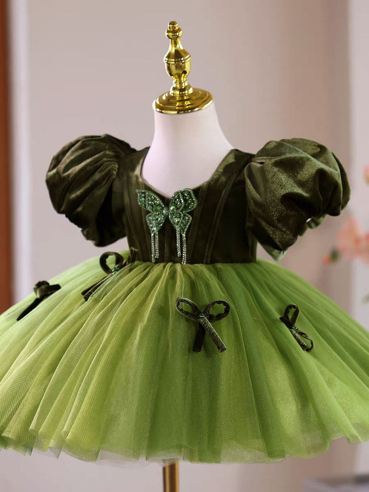 Charming Green Princess Dress for Girls Birthday Party J441