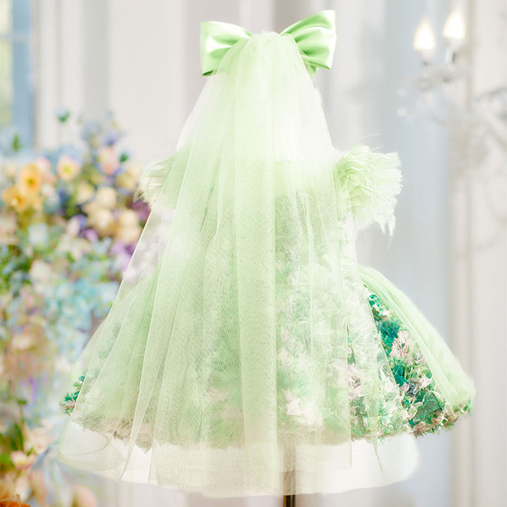 Elegant Floral Flower Girl Dress Princess Birthday Party J846
