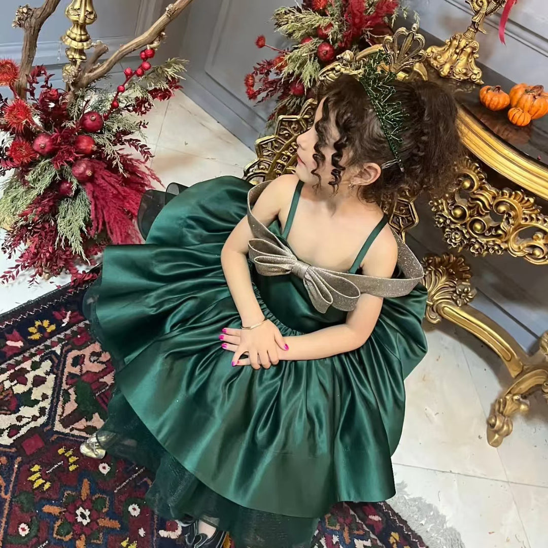 Luxury Princess Style Flower Girl Dress Birthday Party Outfit D168