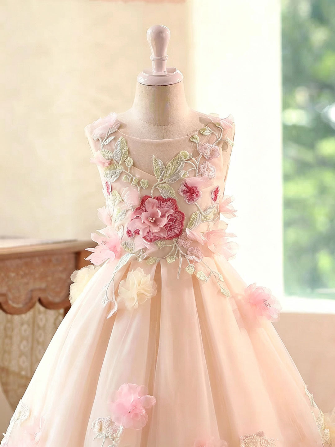 Luxury Princess Style Kids Flower Girl Gown for Birthday Party J601