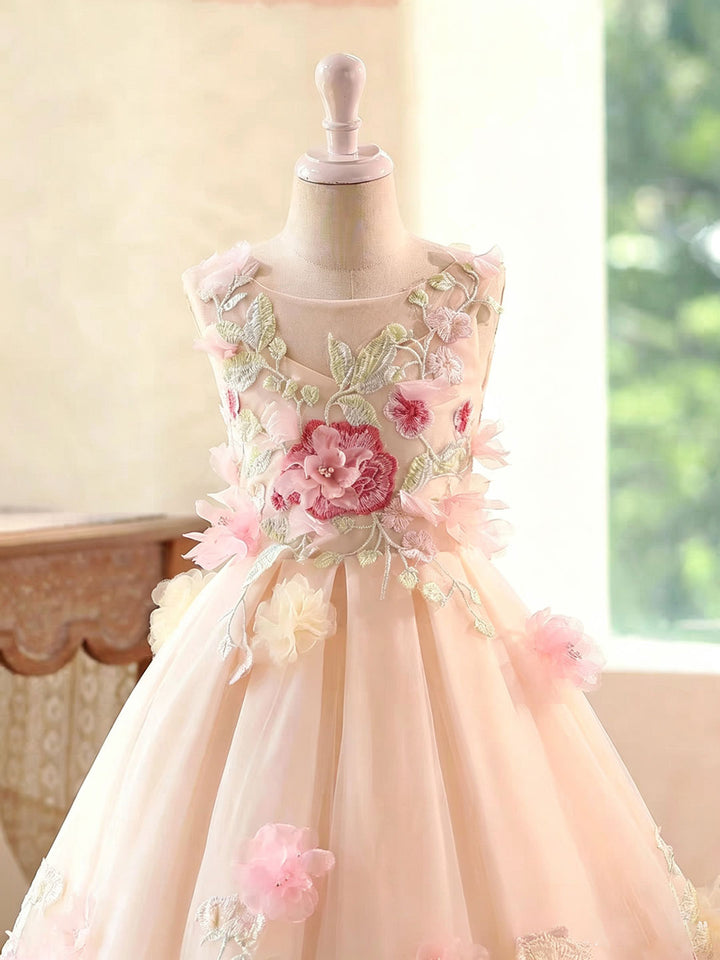 Luxury Princess Style Kids Flower Girl Gown for Birthday Party J601