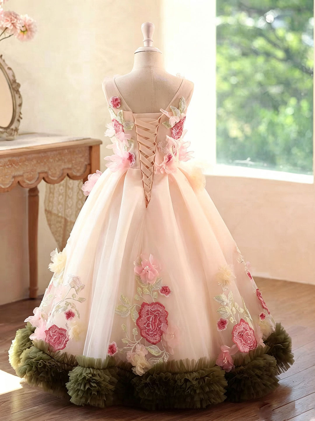 Luxury Princess Style Kids Flower Girl Gown for Birthday Party J601