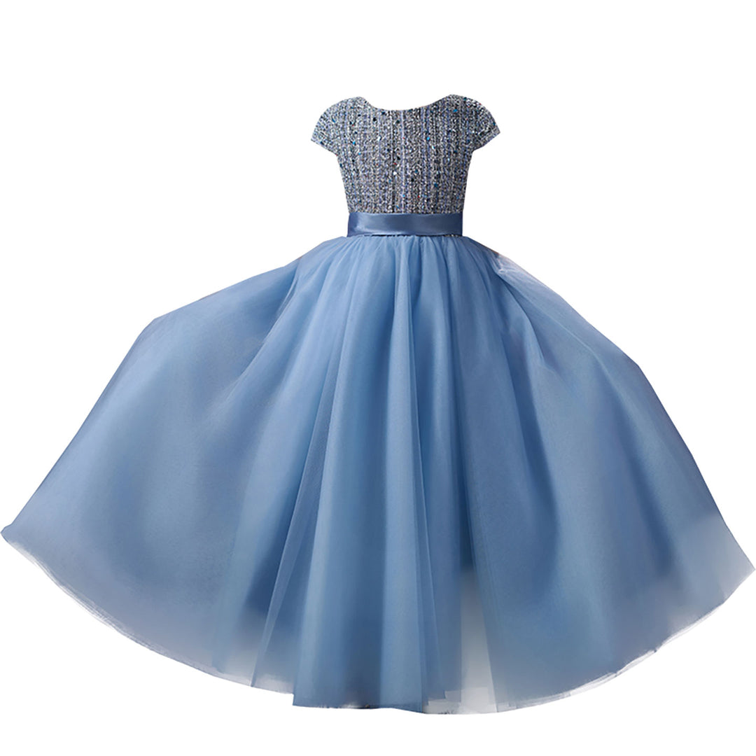 dusty blue girls dress Nicolette's Couture Dusty Blue gray Lace Dress for Women, Size 4