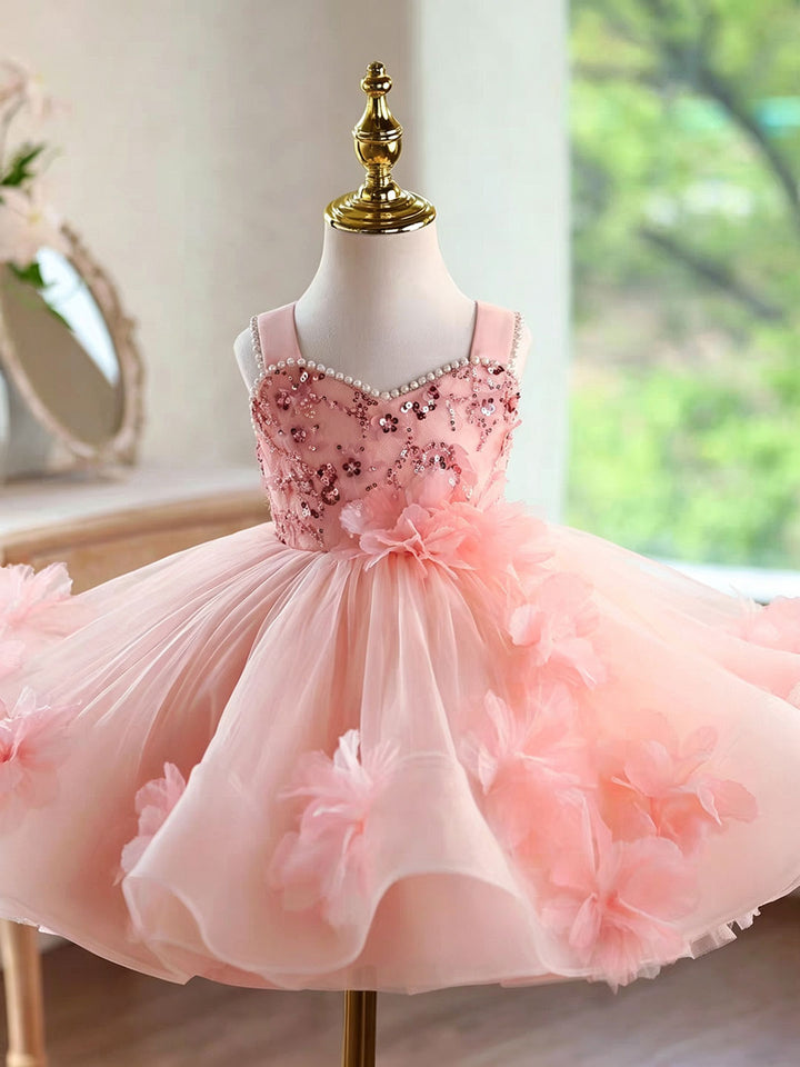Sage Green 3D Floral Pageant Dress for Girls Toddler Princess Gown J873