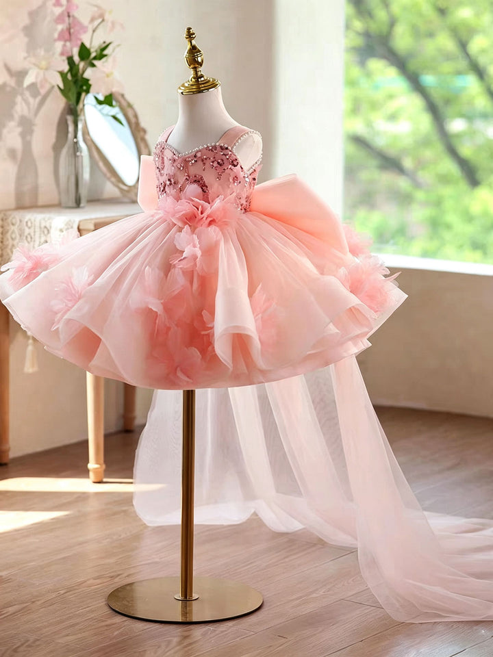 Sage Green 3D Floral Pageant Dress for Girls Toddler Princess Gown J873