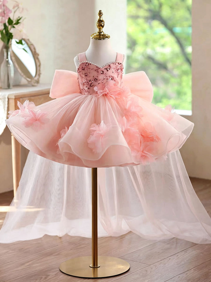 Sage Green 3D Floral Pageant Dress for Girls Toddler Princess Gown J873