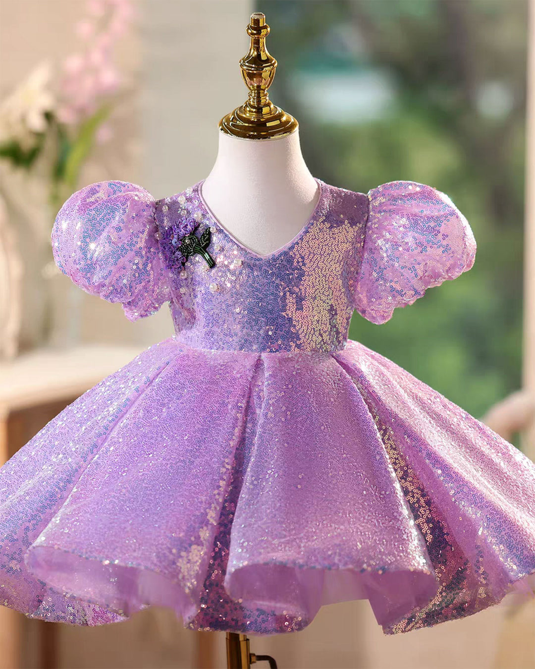 Fairy Lilac Flower Girl Dress for Birthday Wedding Party J440, Lilac / child-14 Fairy Lilac Flower Girl Dress for Birthday Wedding Party J440, Lilac / child-14