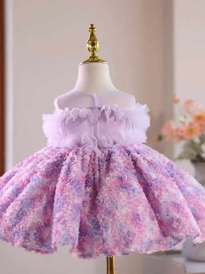 Lilac Flower Girl Dress for Toddler Princess 1st Birthday Party J515