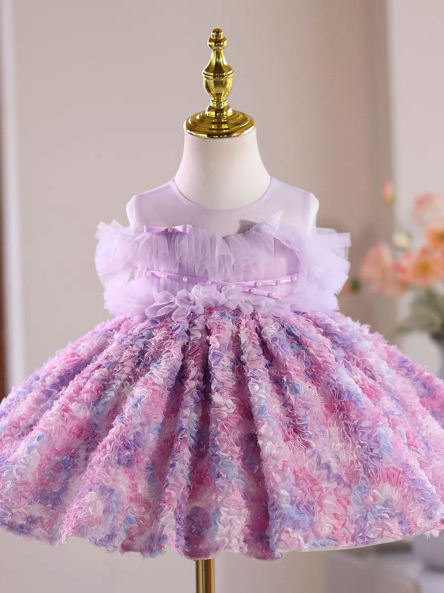 Lilac Flower Girl Dress for Toddler Princess 1st Birthday Party J515