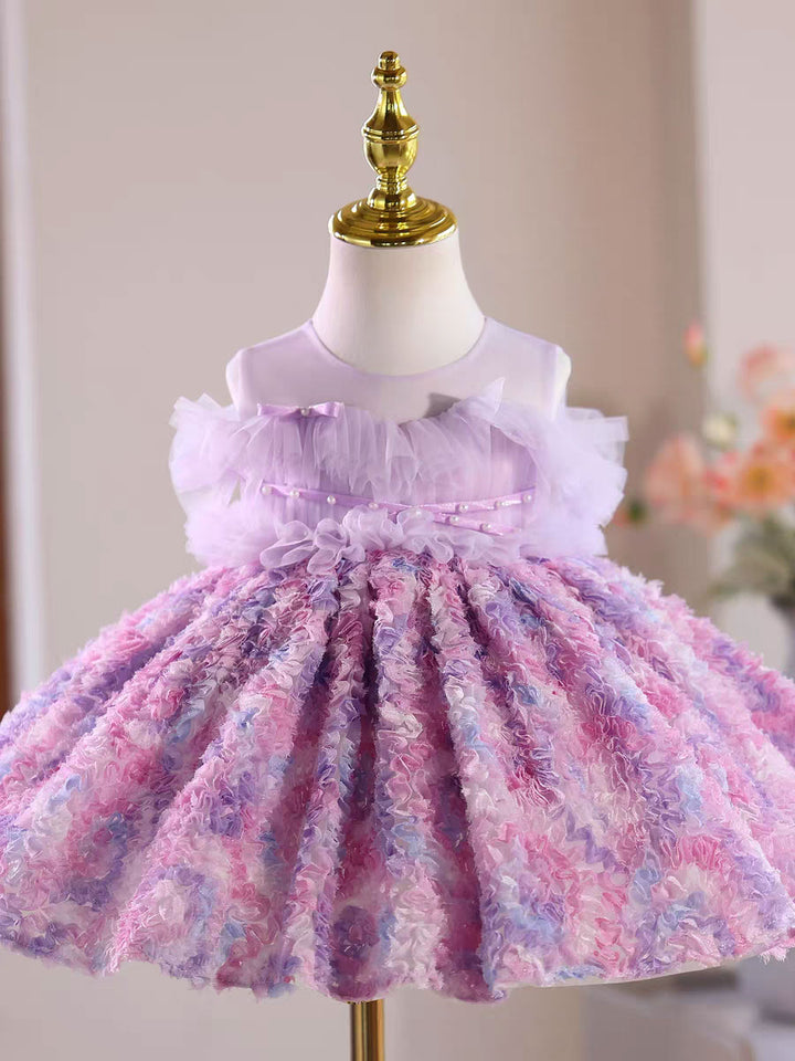 Lilac Flower Girl Dress for Toddler Princess 1st Birthday Party J515