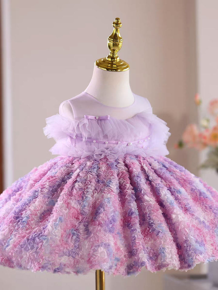 Lilac Flower Girl Dress for Toddler Princess 1st Birthday Party J515