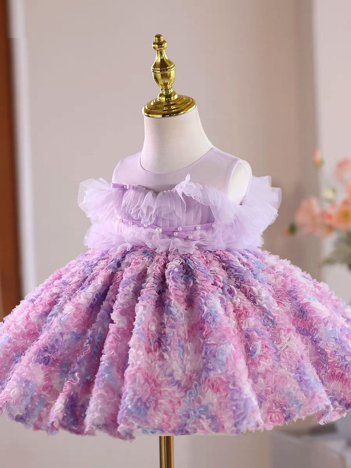 Lilac Flower Girl Dress for Toddler Princess 1st Birthday Party J515