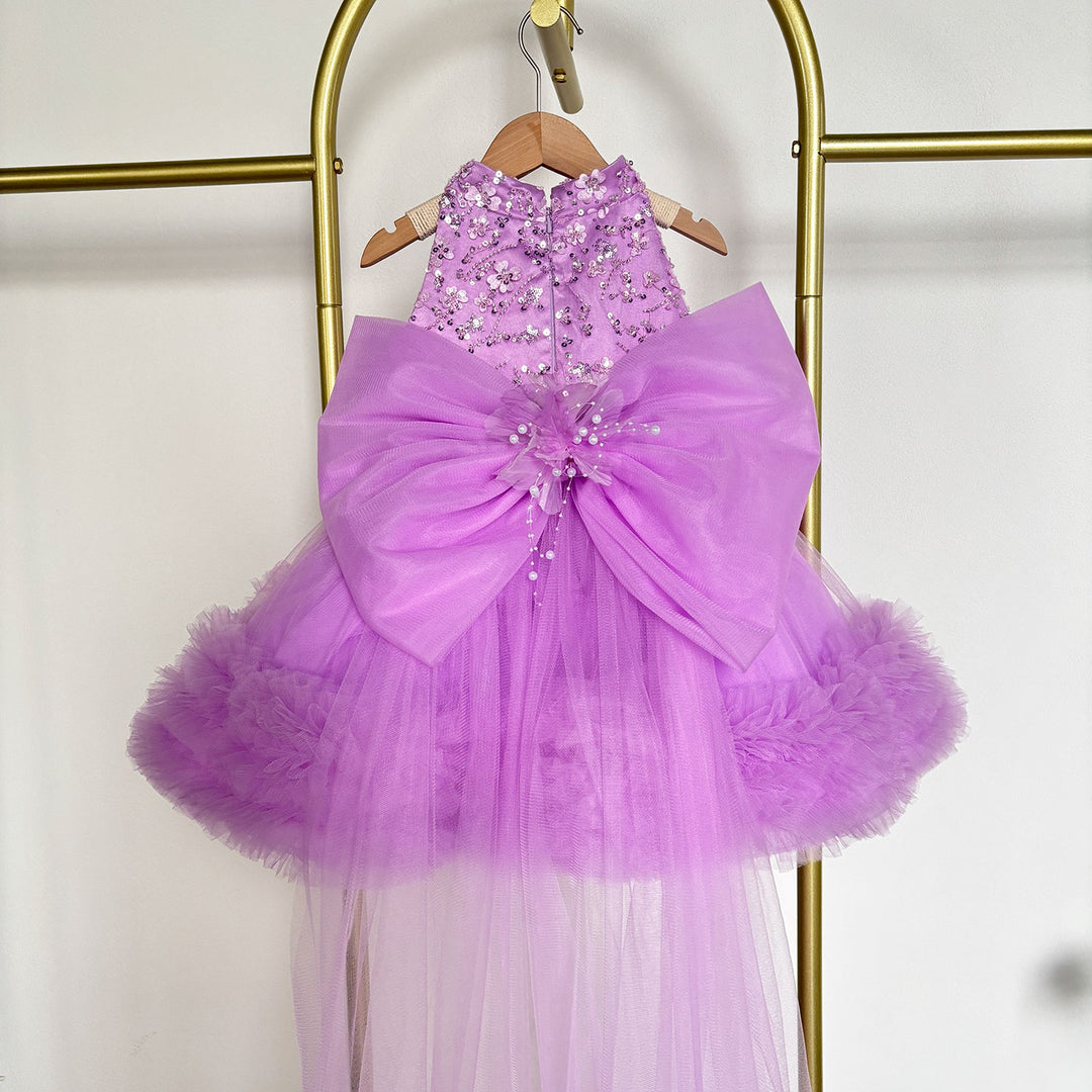 Sparkly Sage Green Princess Dress for Girls 3D Floral Party Dress J873B
