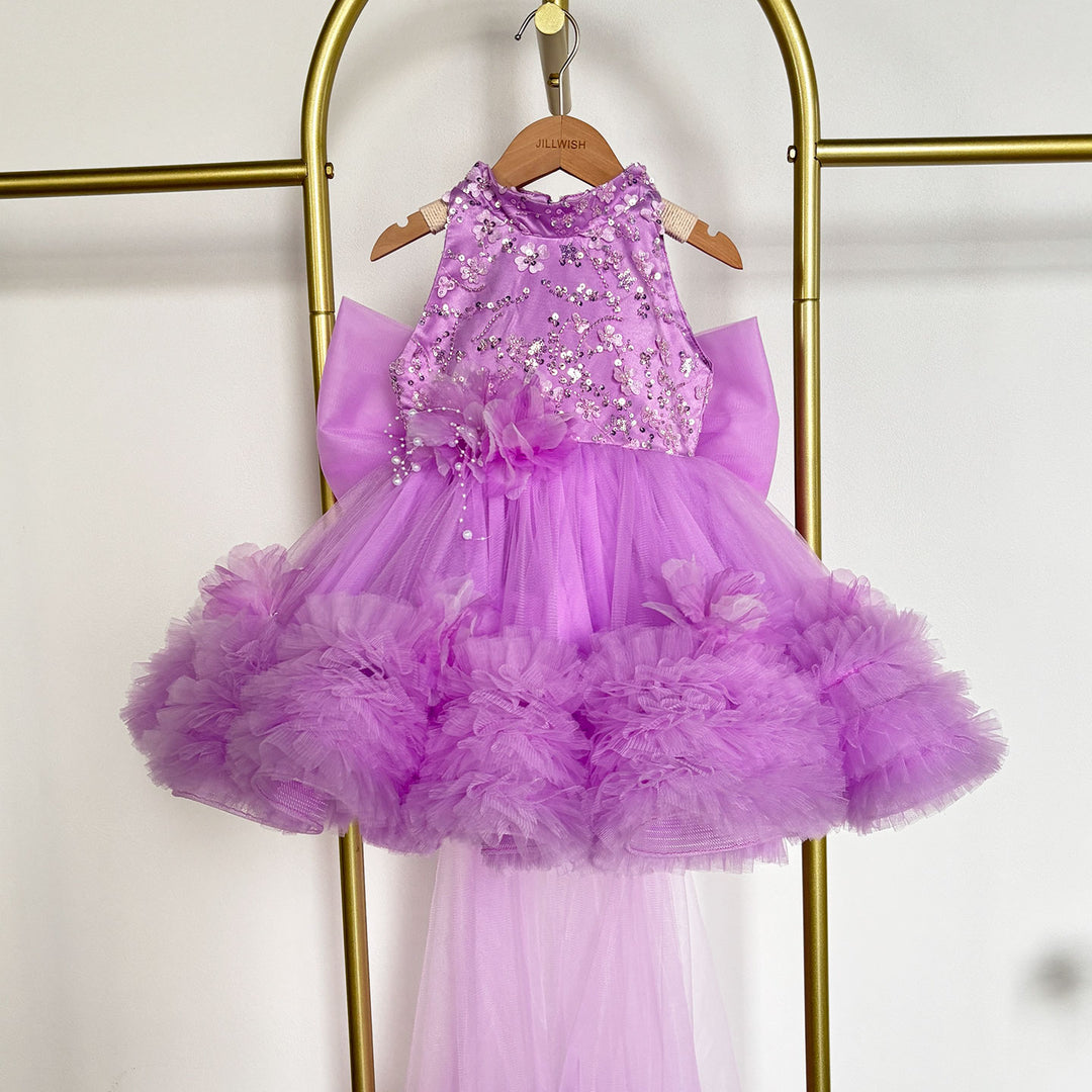 Sparkly Sage Green Princess Dress for Girls 3D Floral Party Dress J873B