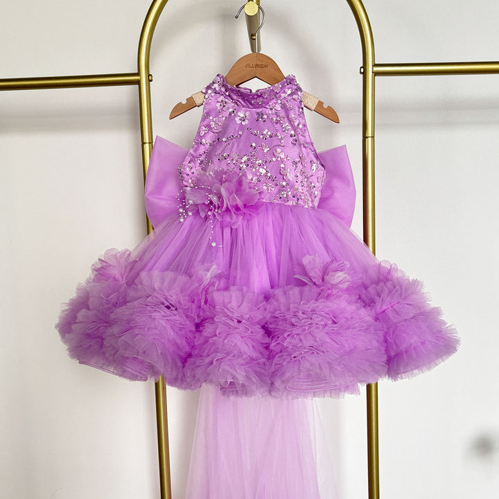 Sparkly Sage Green Princess Dress for Girls 3D Floral Party Dress J873B